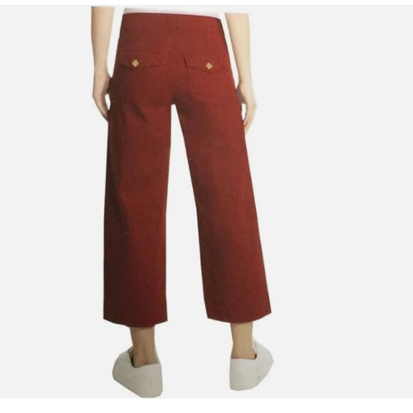 Gloria Vanderbilt Women's Wide Leg Pull On Crop Pants, Red, 6 - Picture 2 of 4